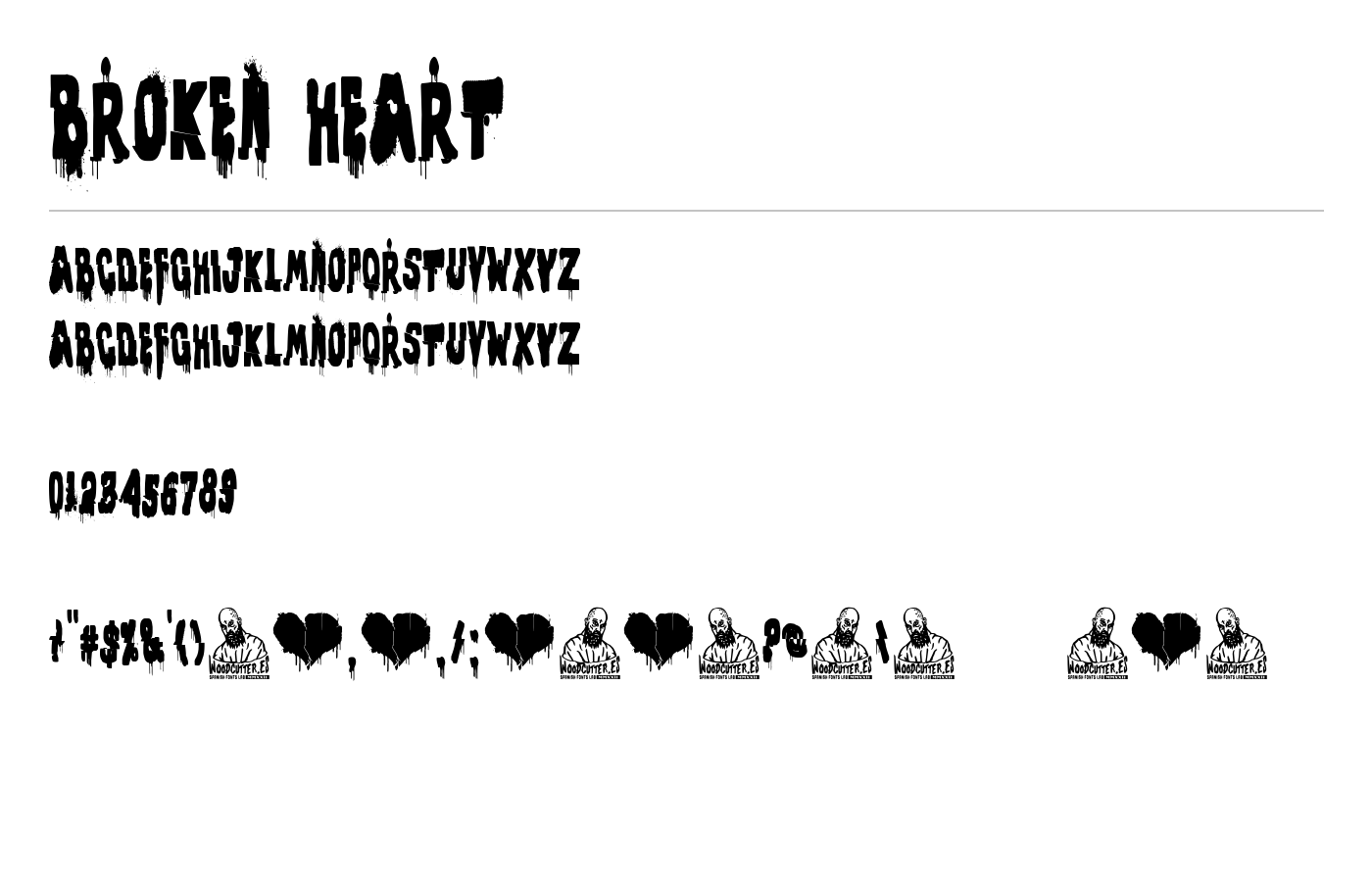 Broken Heart Font preview