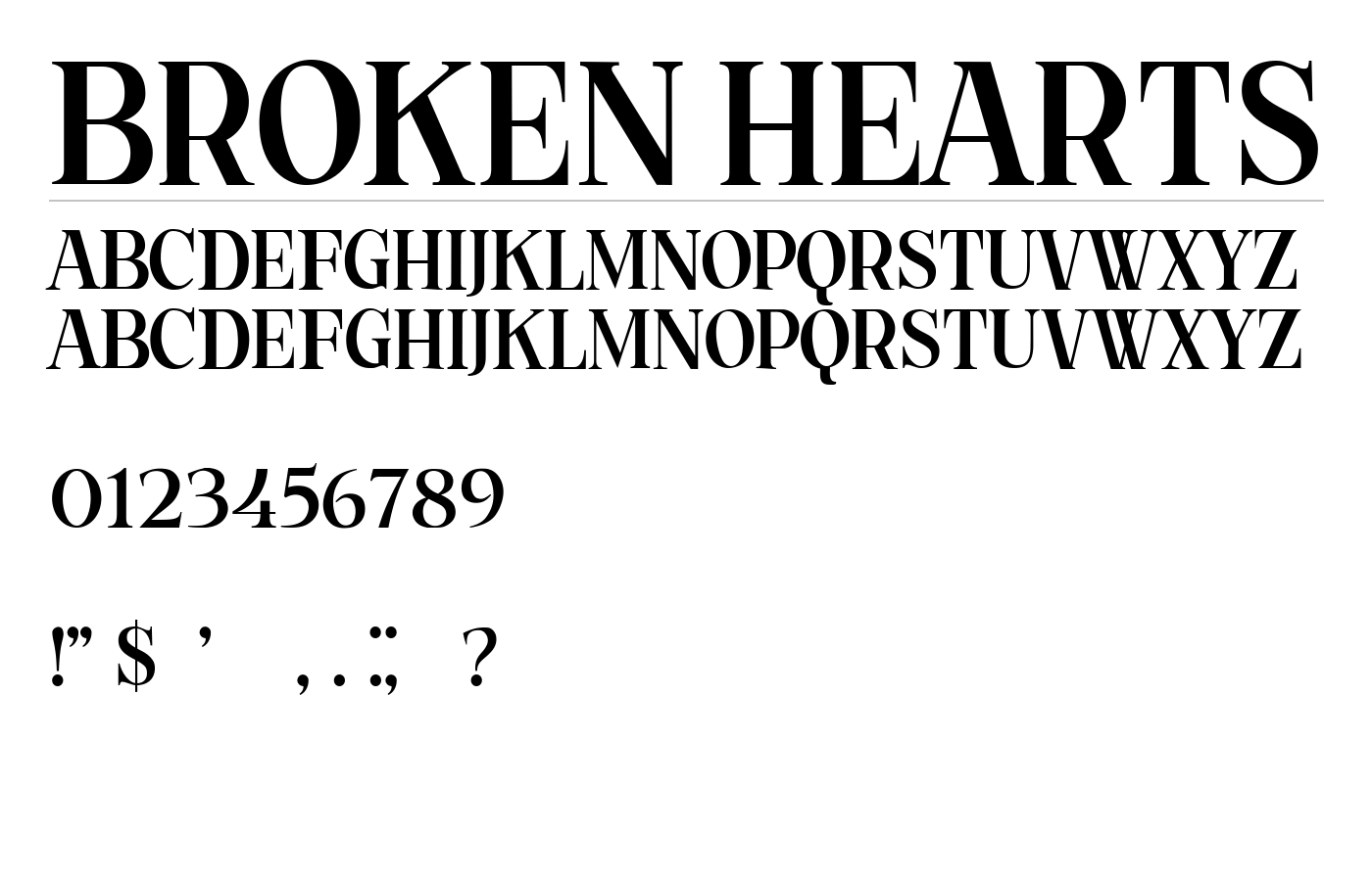 Broken Hearts Font preview