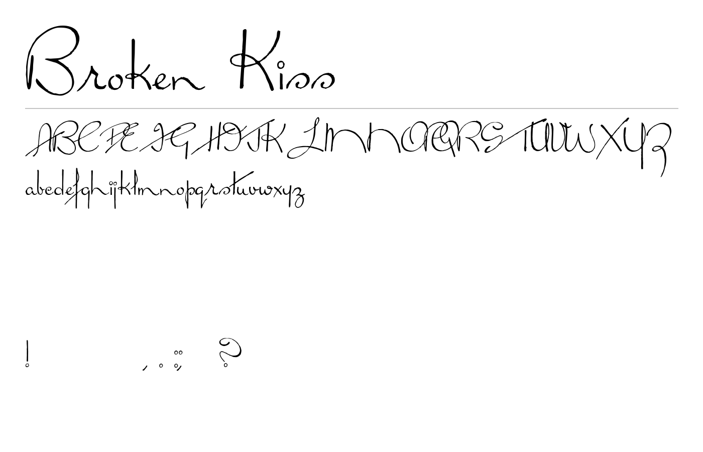 Broken Kiss Font preview
