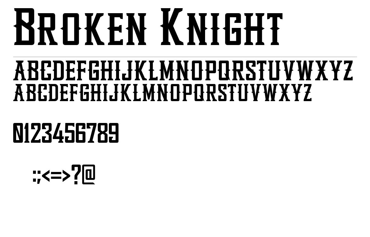 Broken Knight Font preview