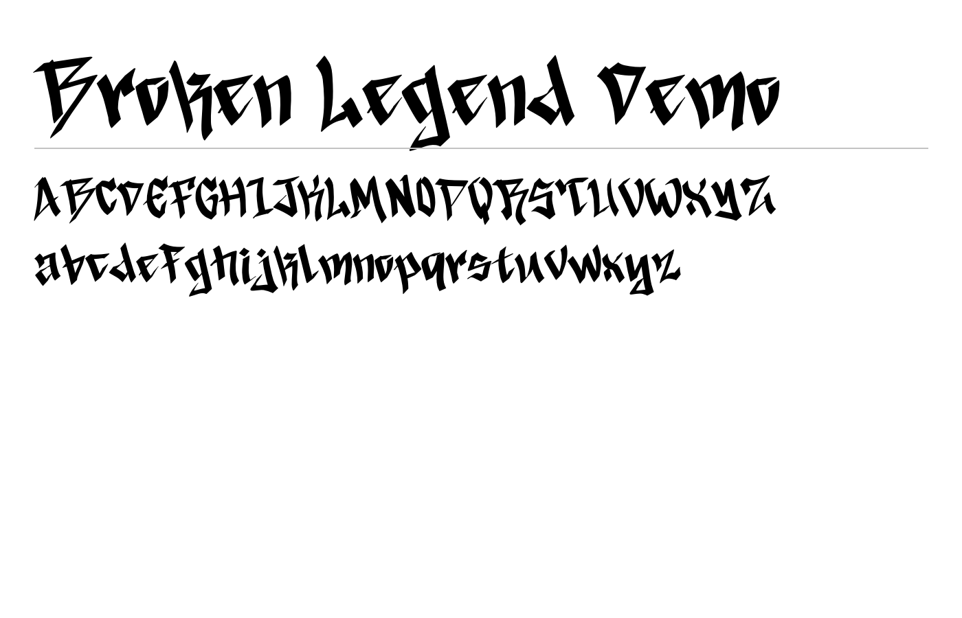 Broken Legend Demo Font preview