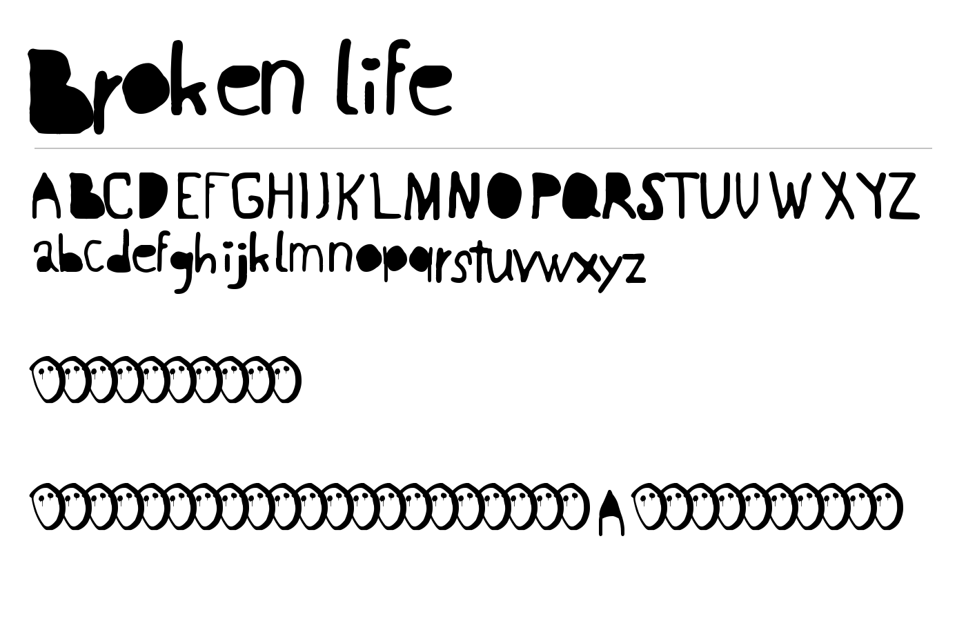 Broken life Font preview