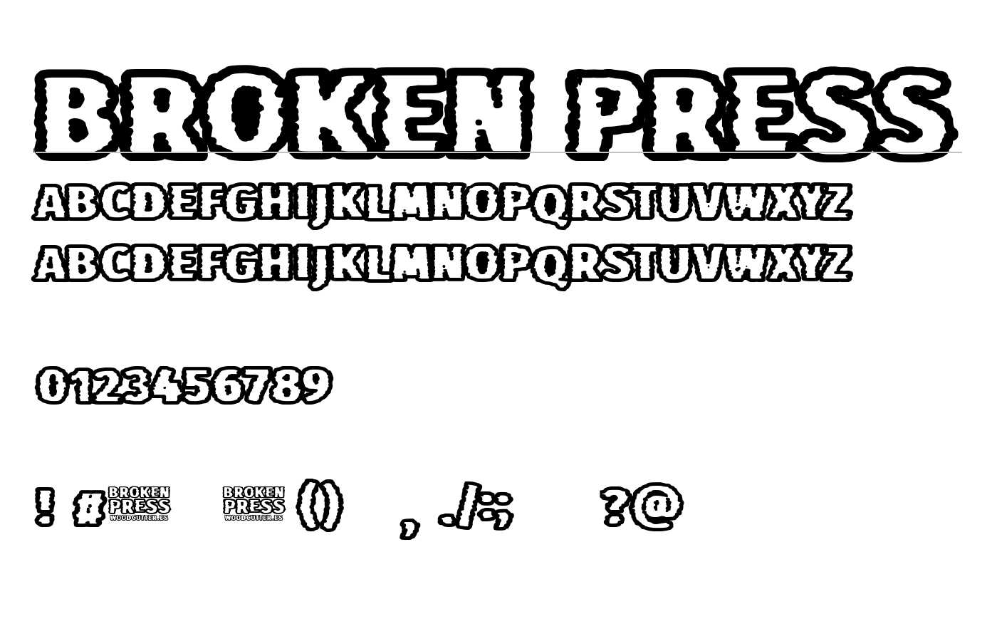 Broken Press Font preview
