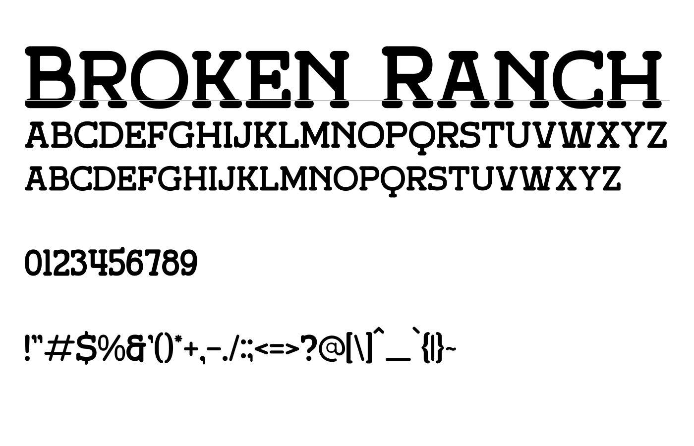 Broken Ranch Font preview