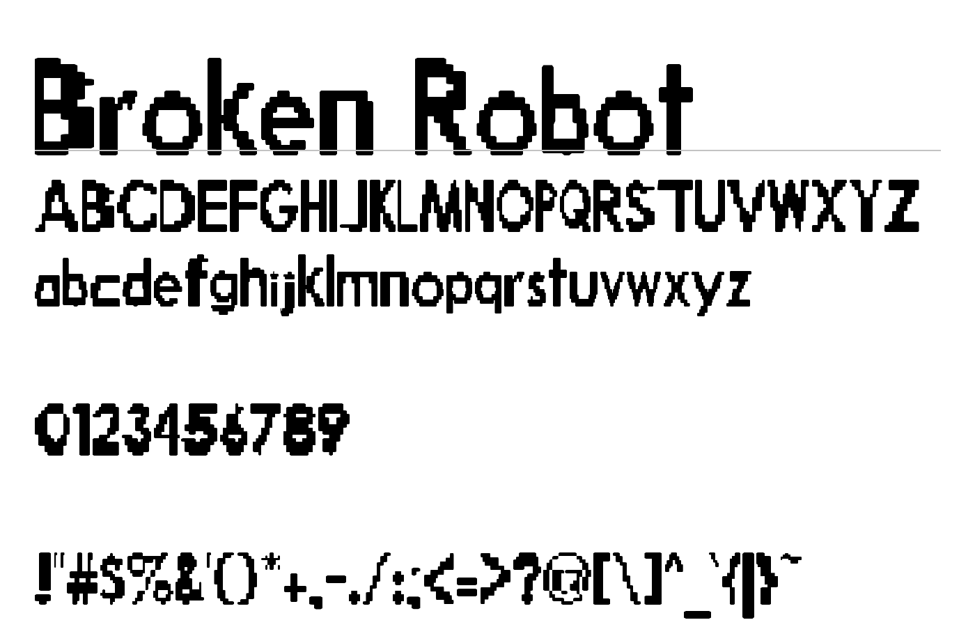 Broken Robot Font preview