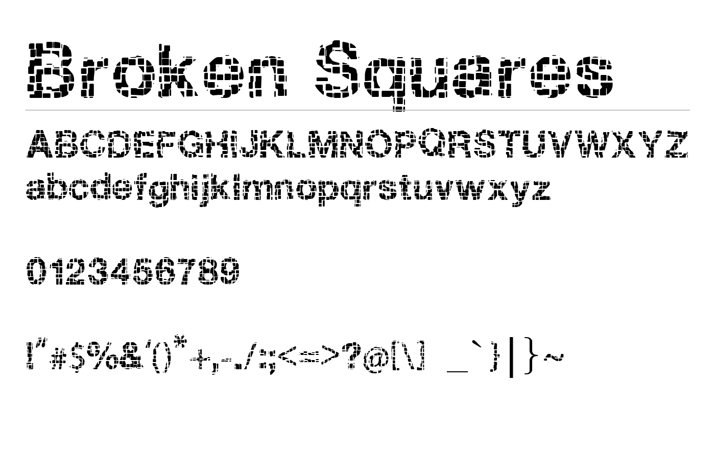 Broken Squares Font preview