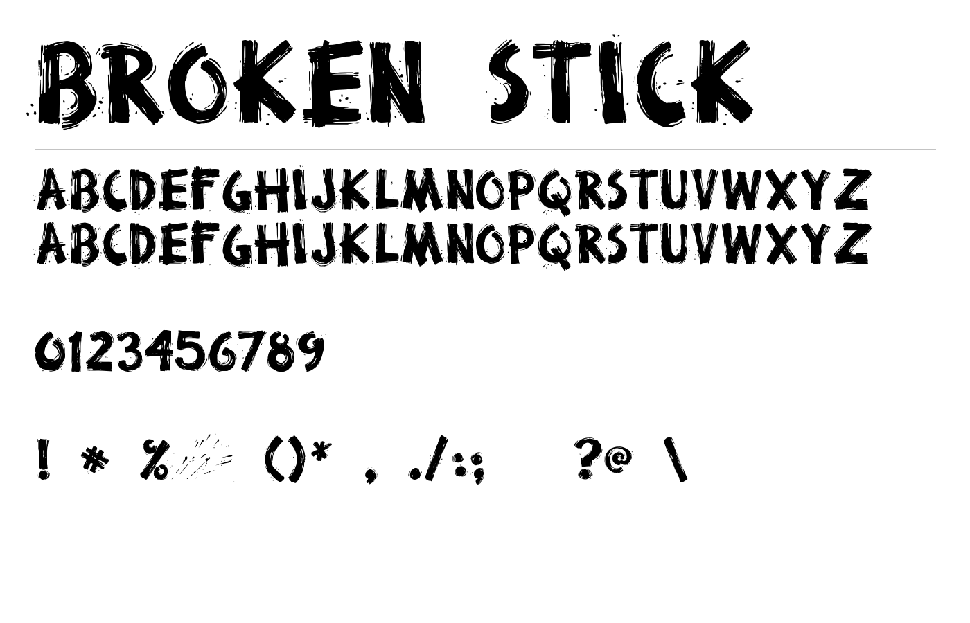 Broken Stick Font preview