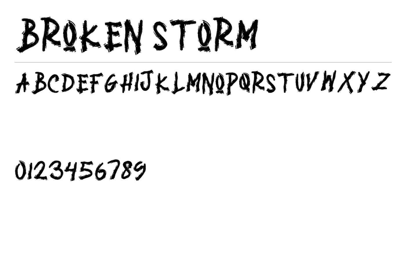 BROKEN STORM Font preview