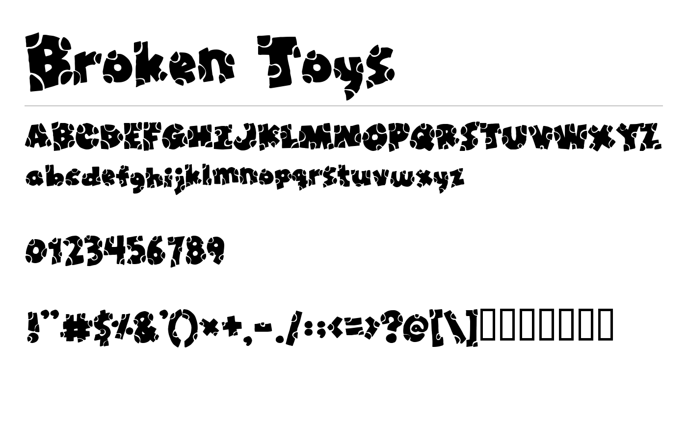 Broken Toys Font preview