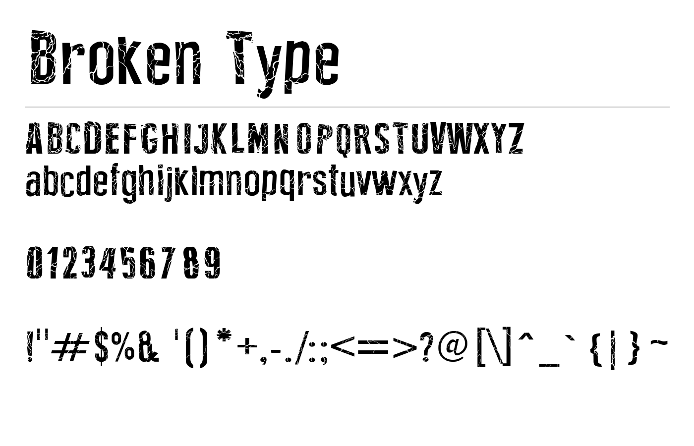 Broken Type Font preview