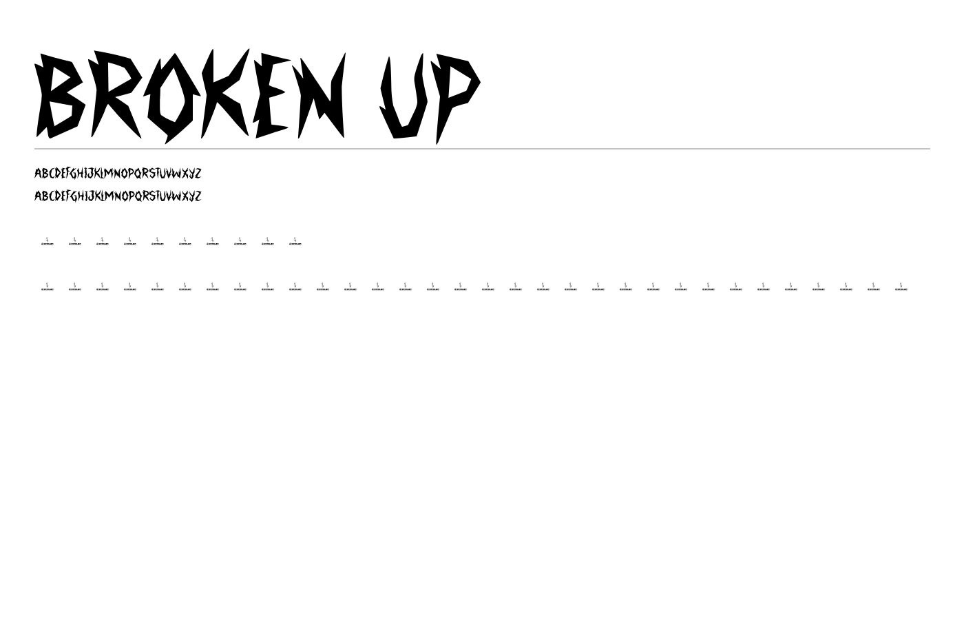 Broken Up Font preview