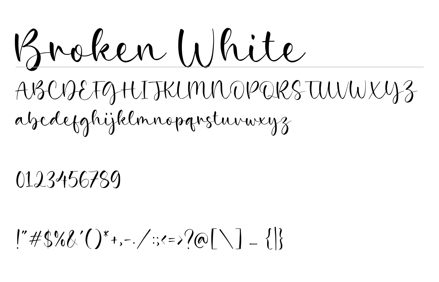 Broken White Font preview