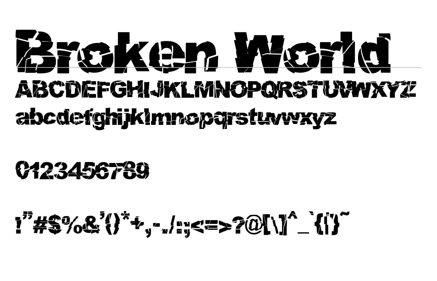 Broken World Font preview