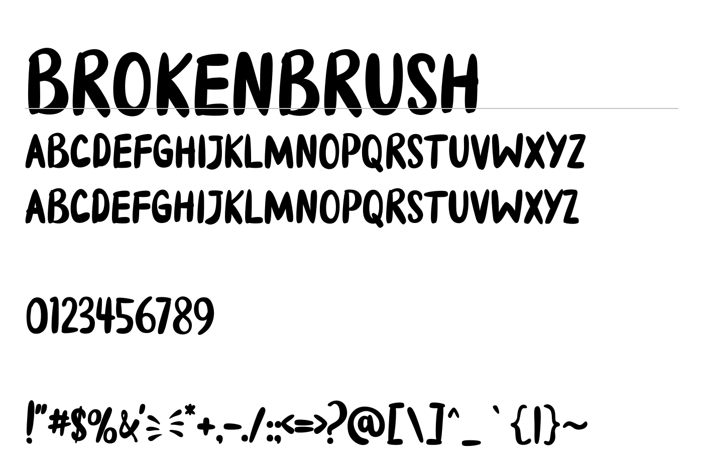 Brokenbrush Font preview