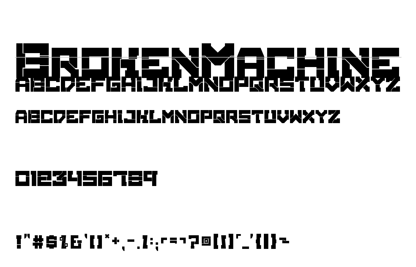BrokenMachine Font preview