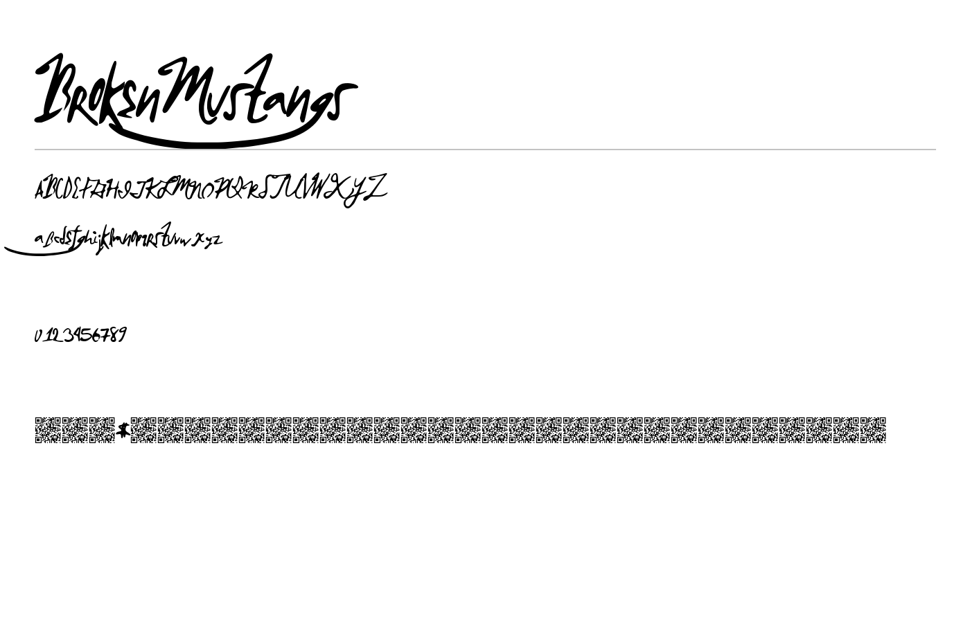 BrokenMustangs Font preview