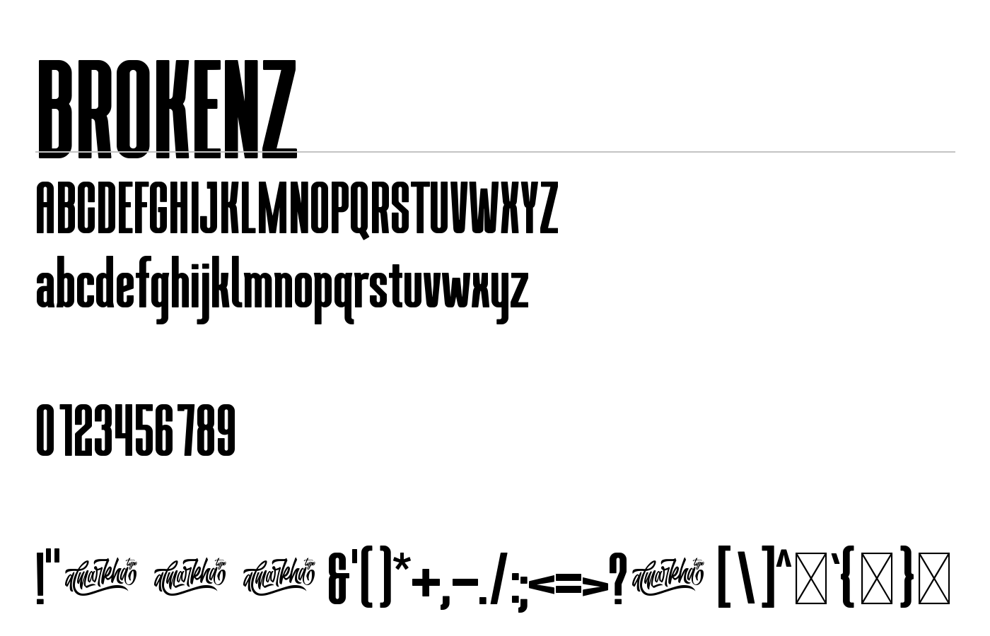 BROKENZ Font preview