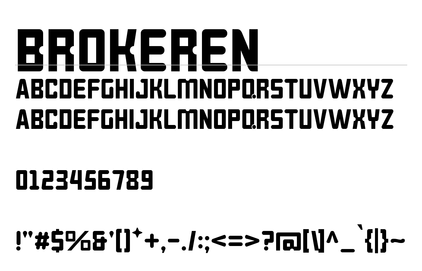 BROKEREN Font preview
