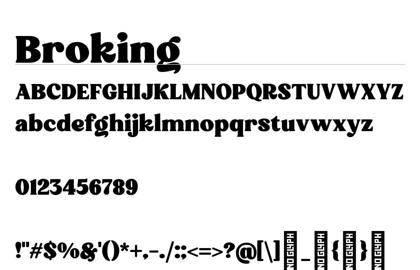 Broking Font preview