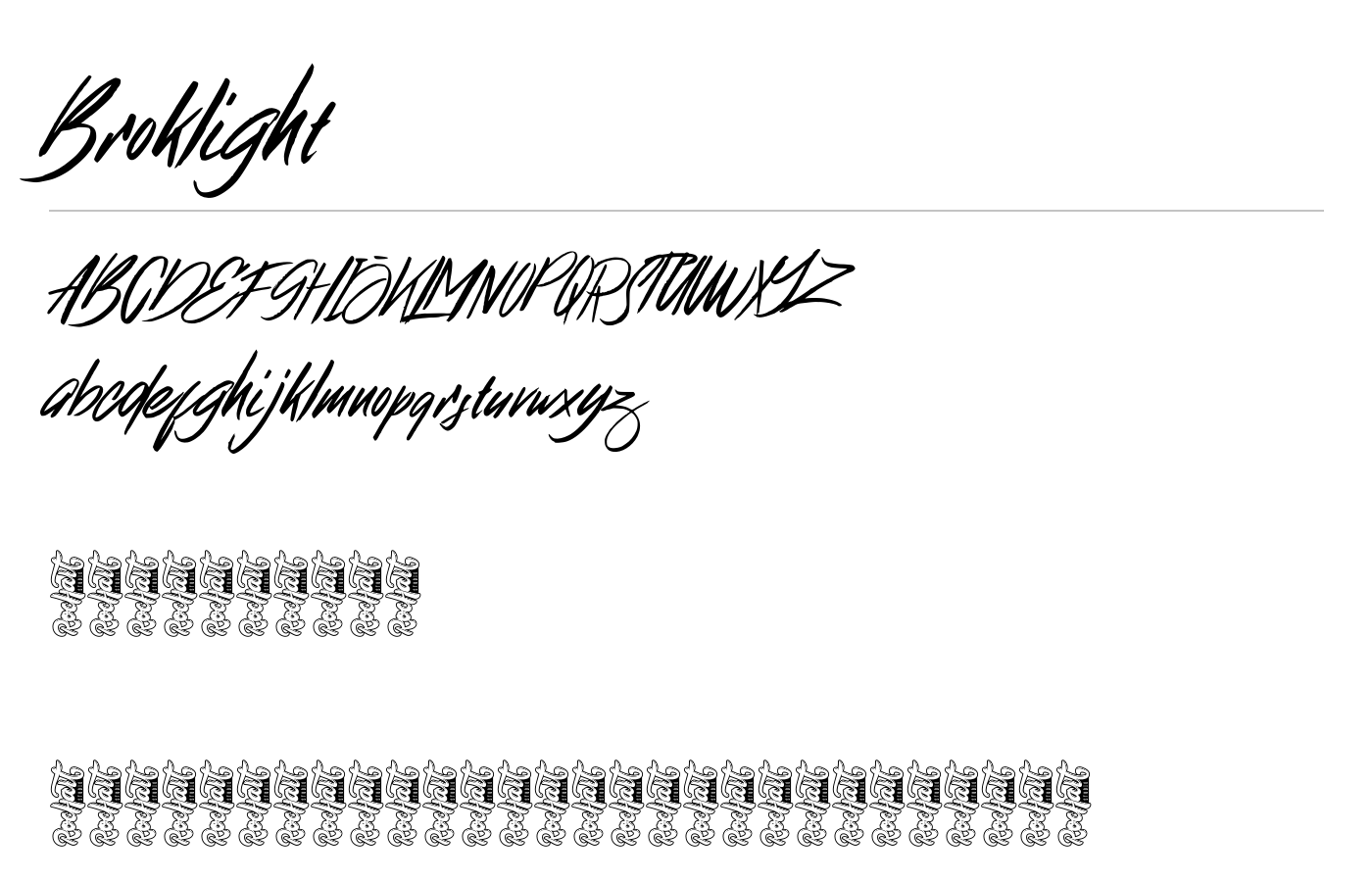 Broklight Font preview