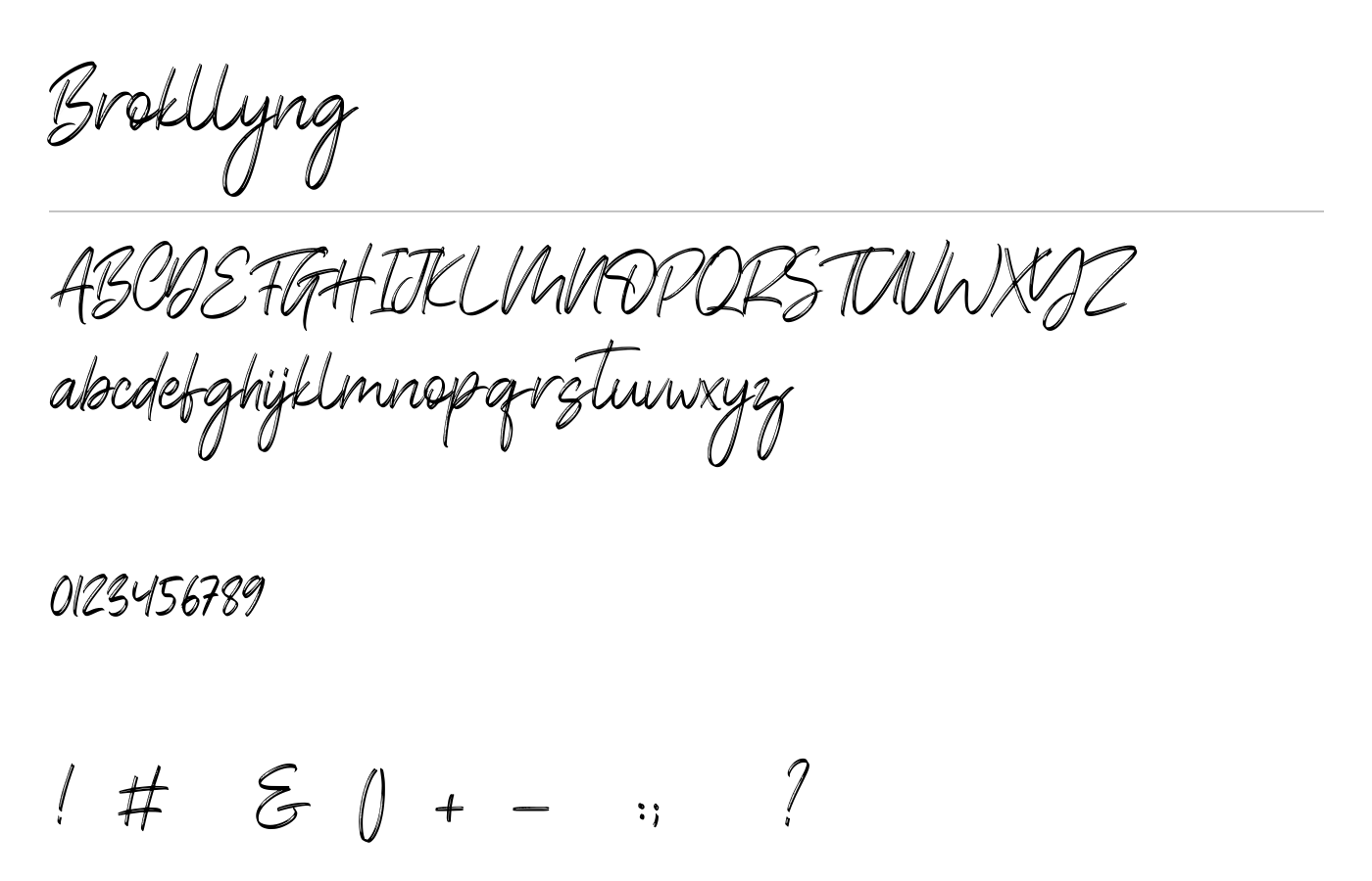 Brokllyng Font preview