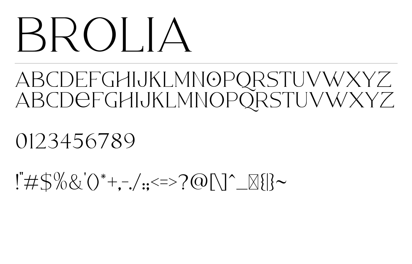 Brolia Font preview