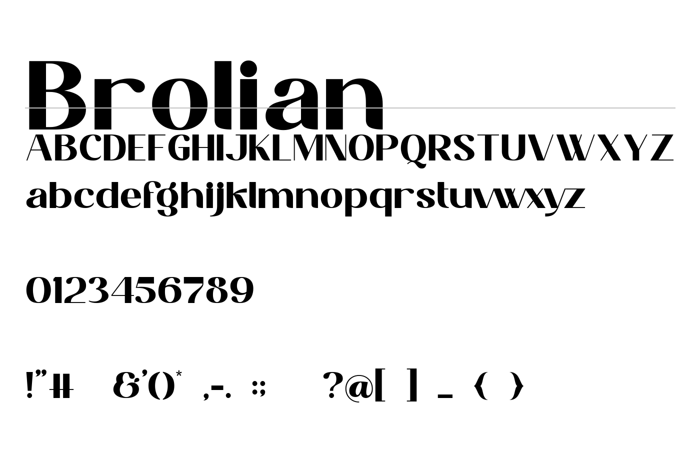 Brolian Font preview