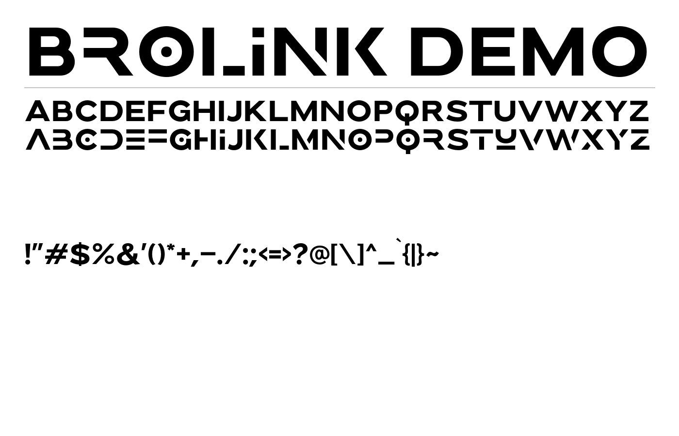 Brolink DEMO Font preview