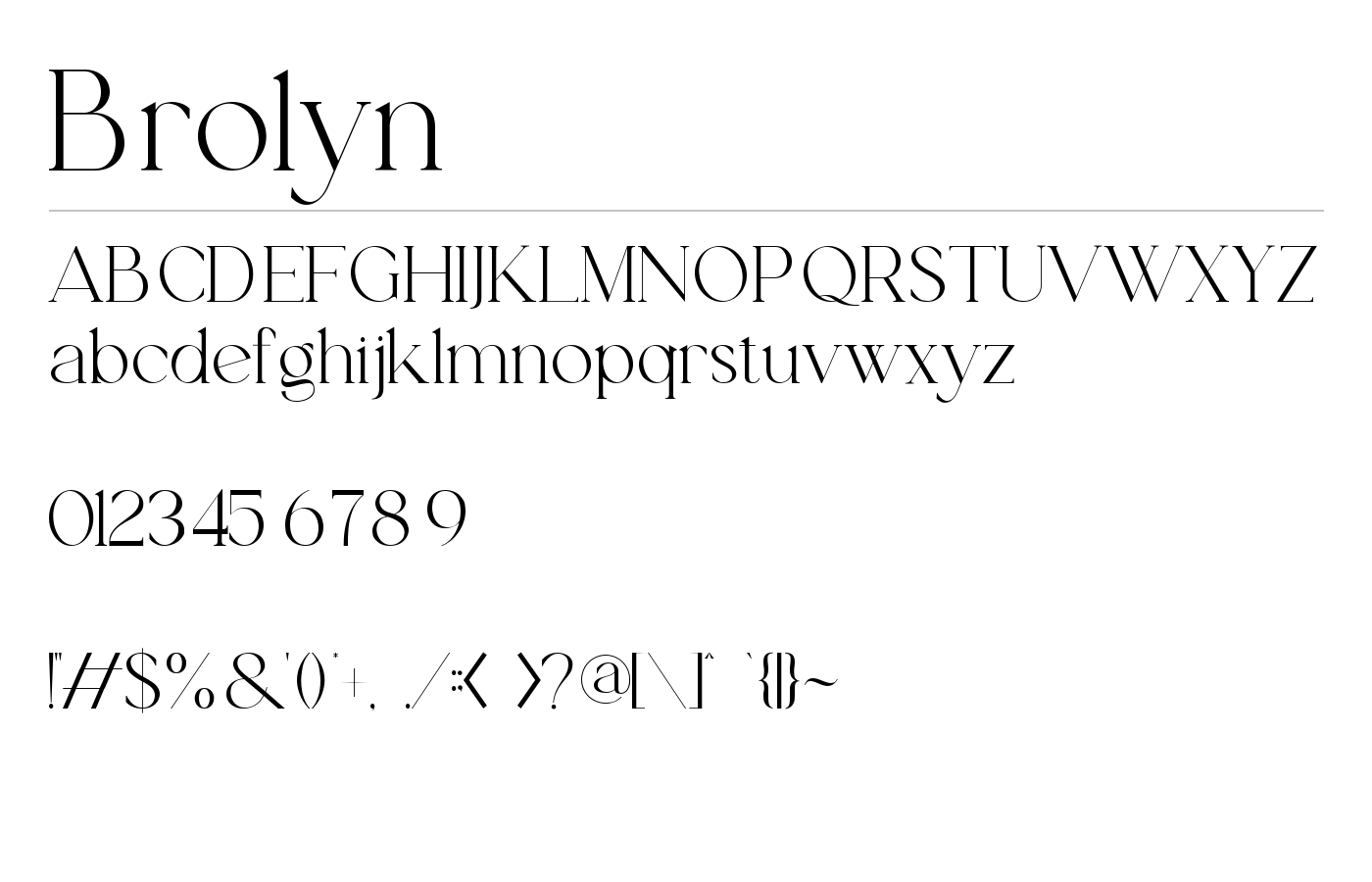 Brolyn Font preview