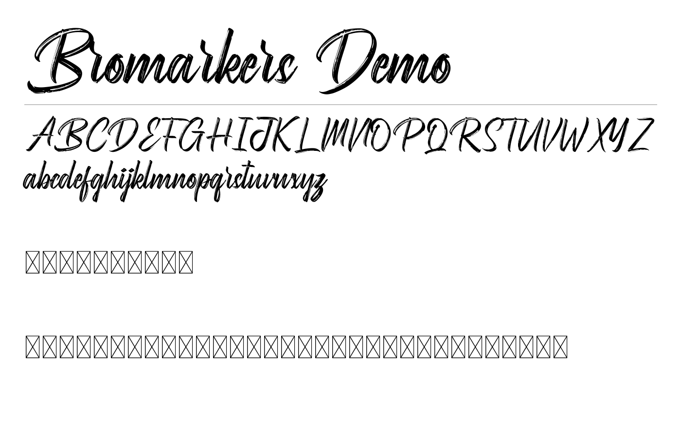 Bromarkers Demo Font preview