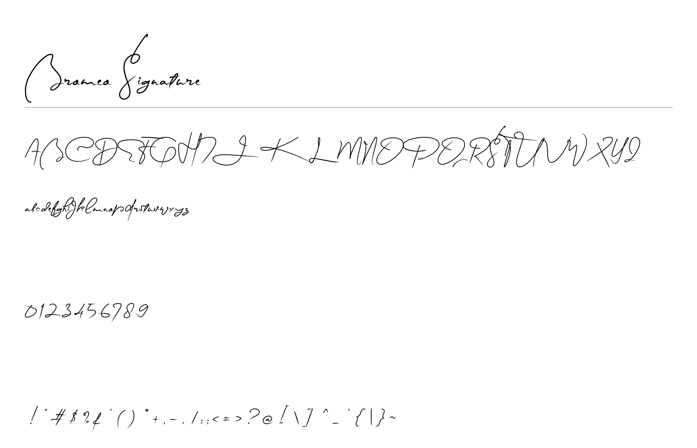Bromeo Signature Font preview