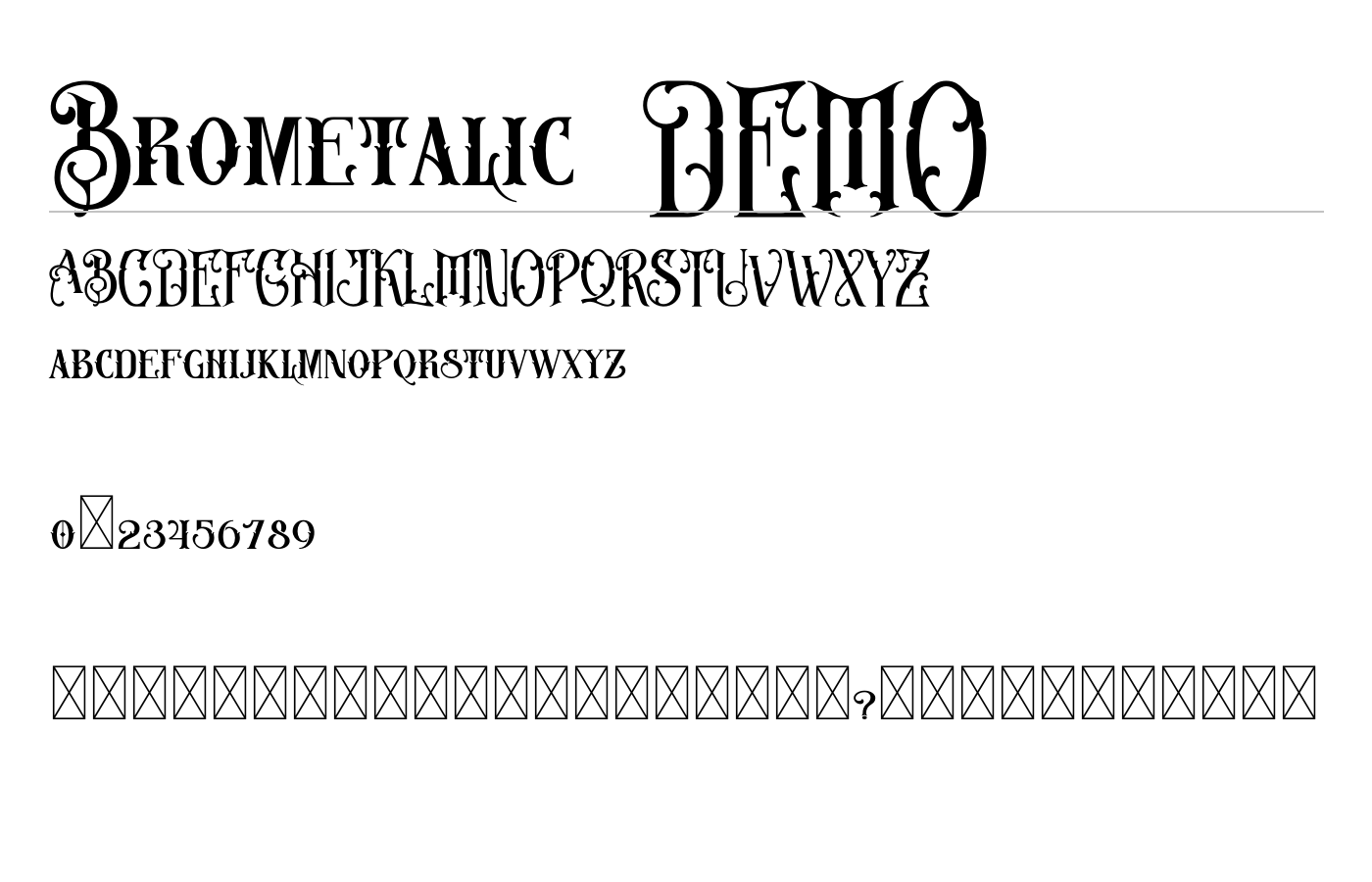 Brometalic Font preview