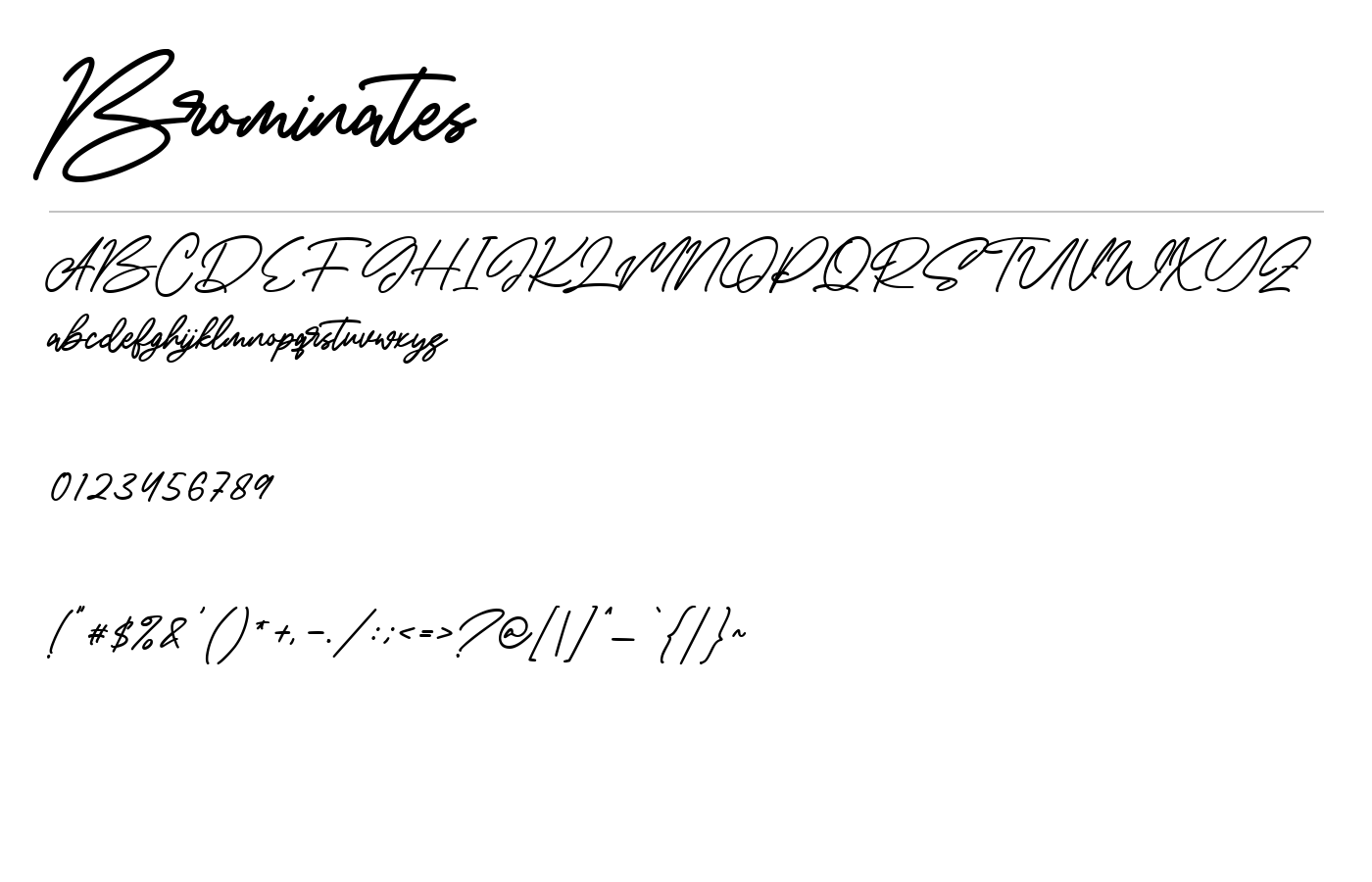 Brominates Font preview