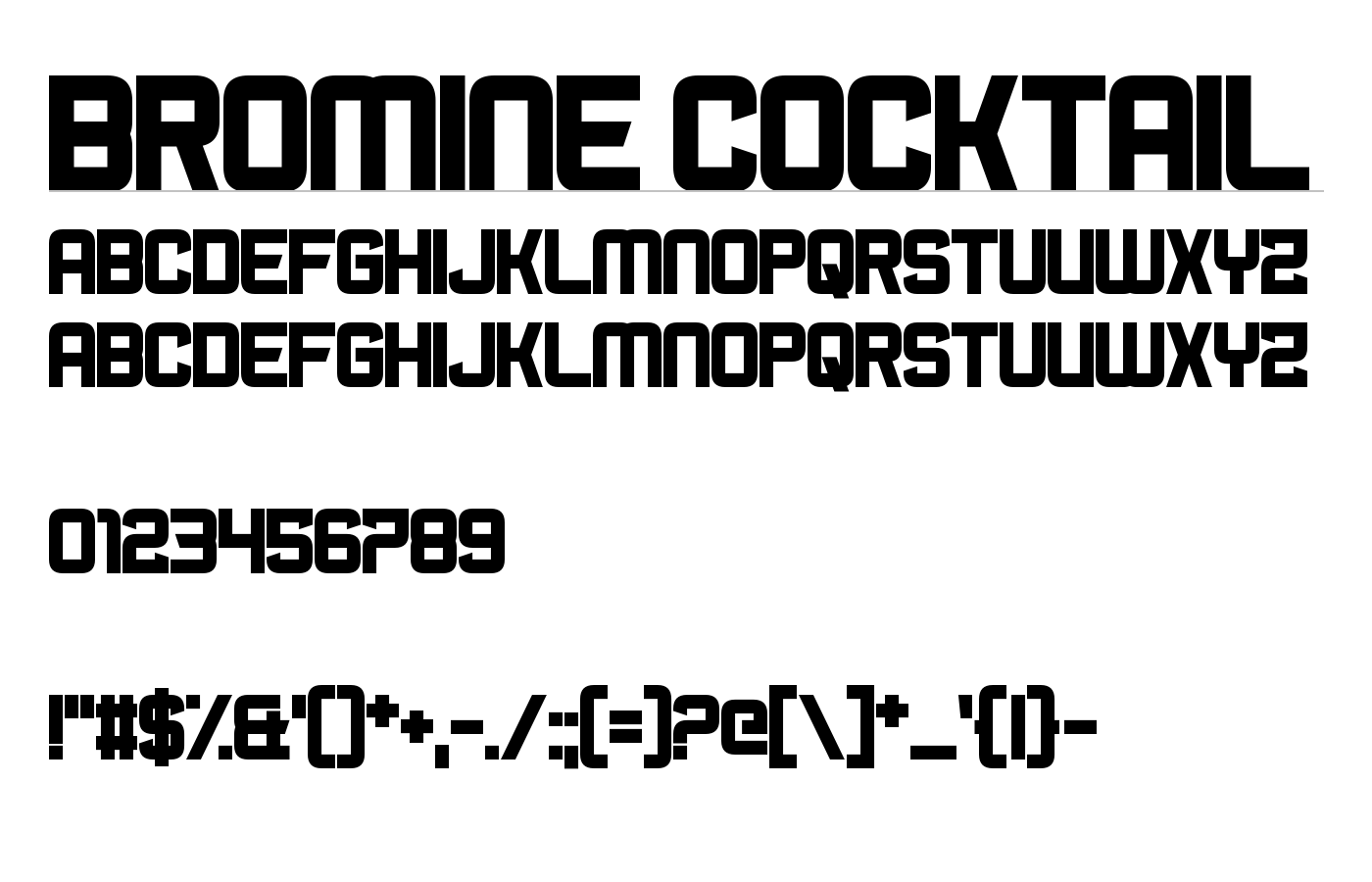 Bromine Cocktail Font preview