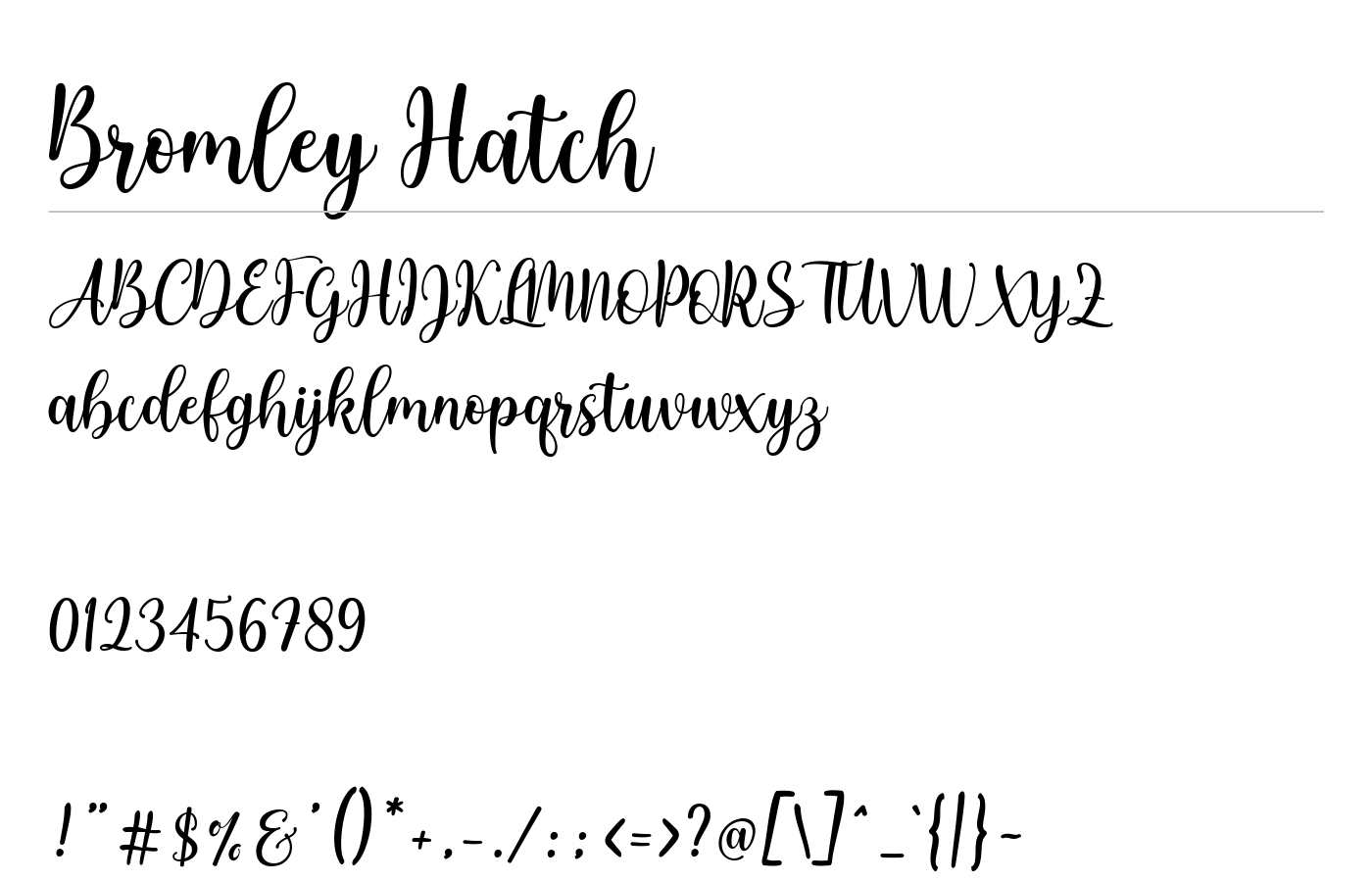 Bromley Hatch Font preview