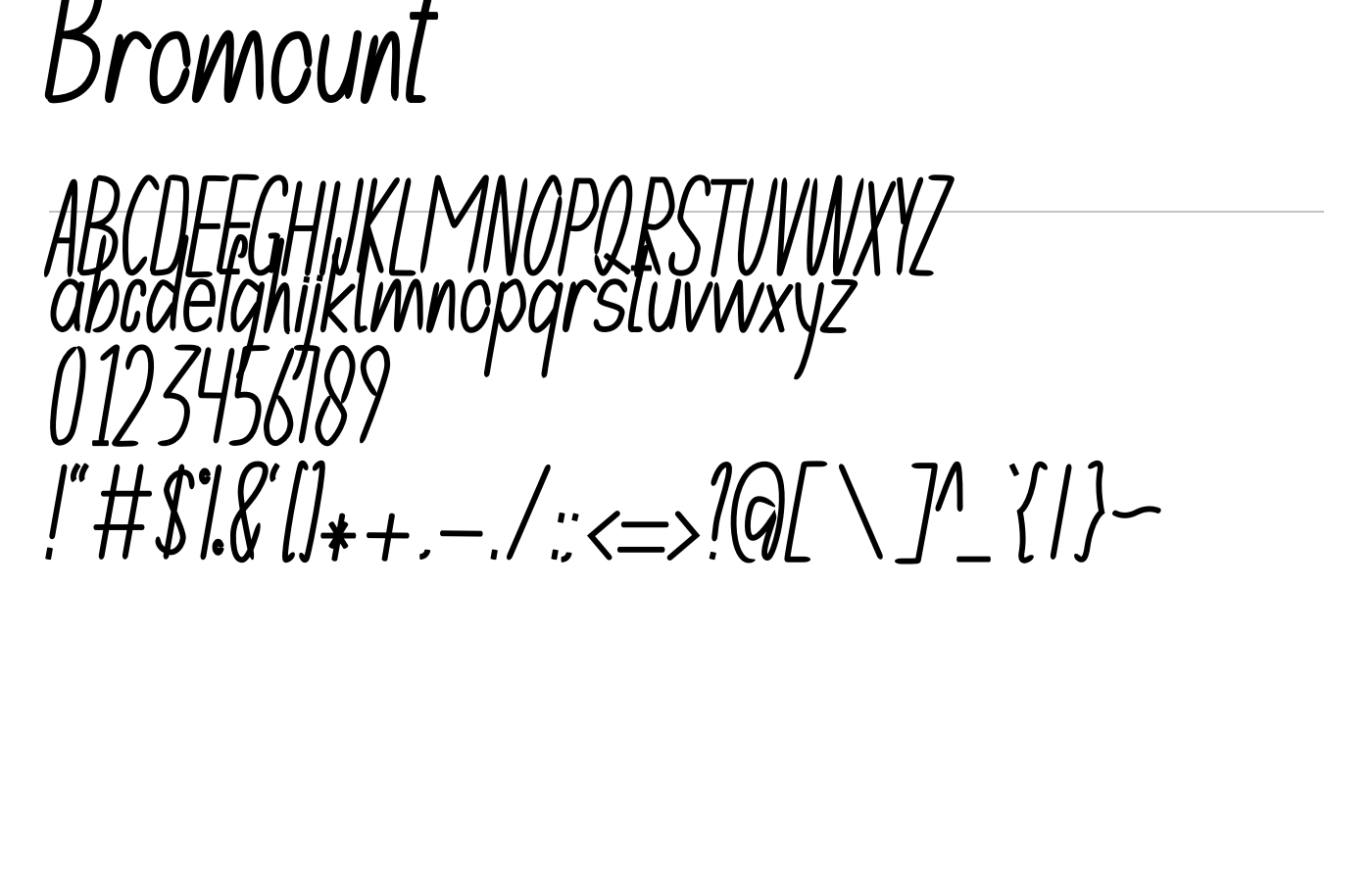 Bromount Font preview