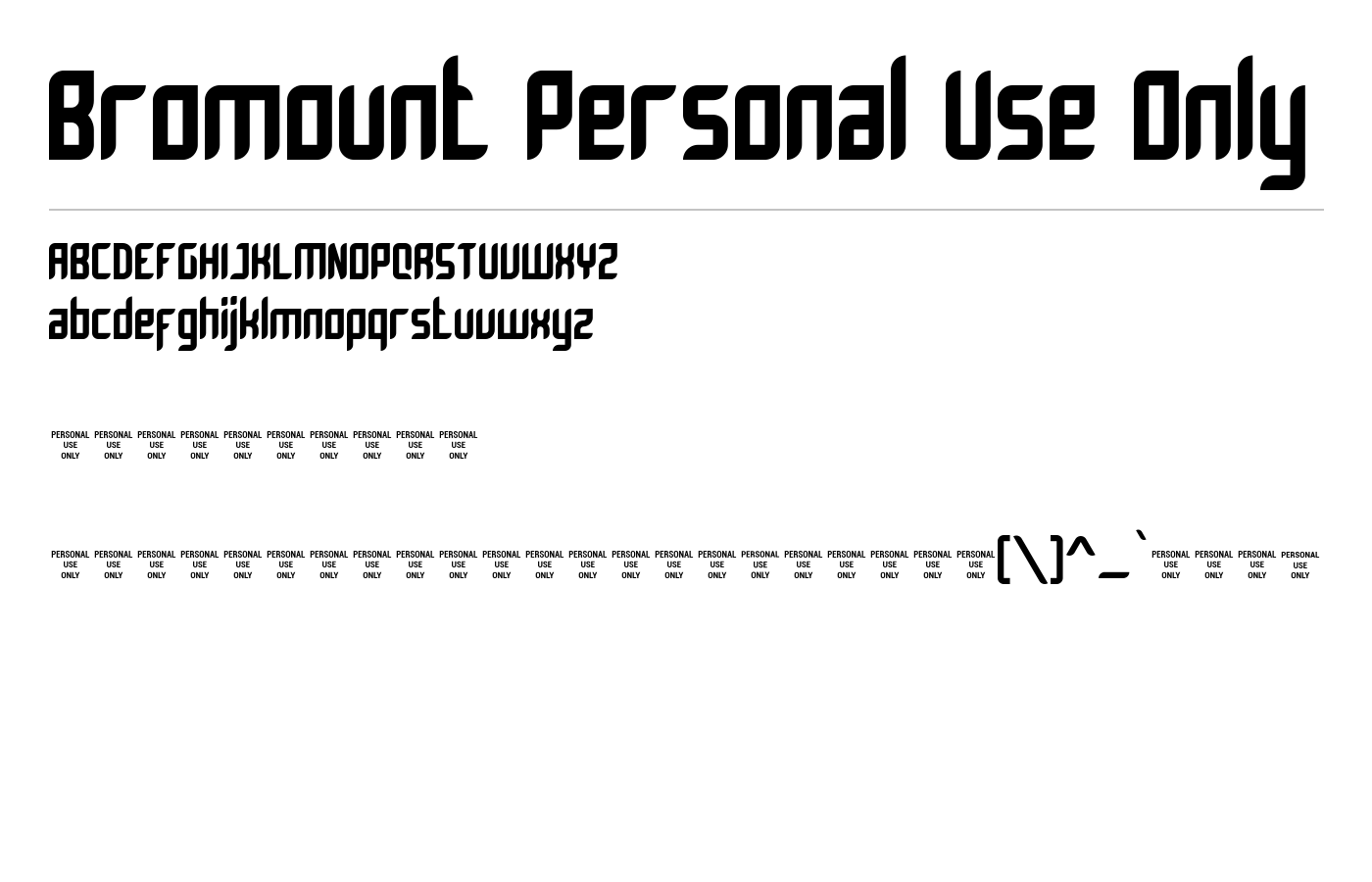 Bromount Font preview