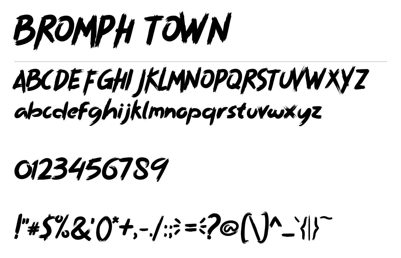 BROMPH TOWN Font preview
