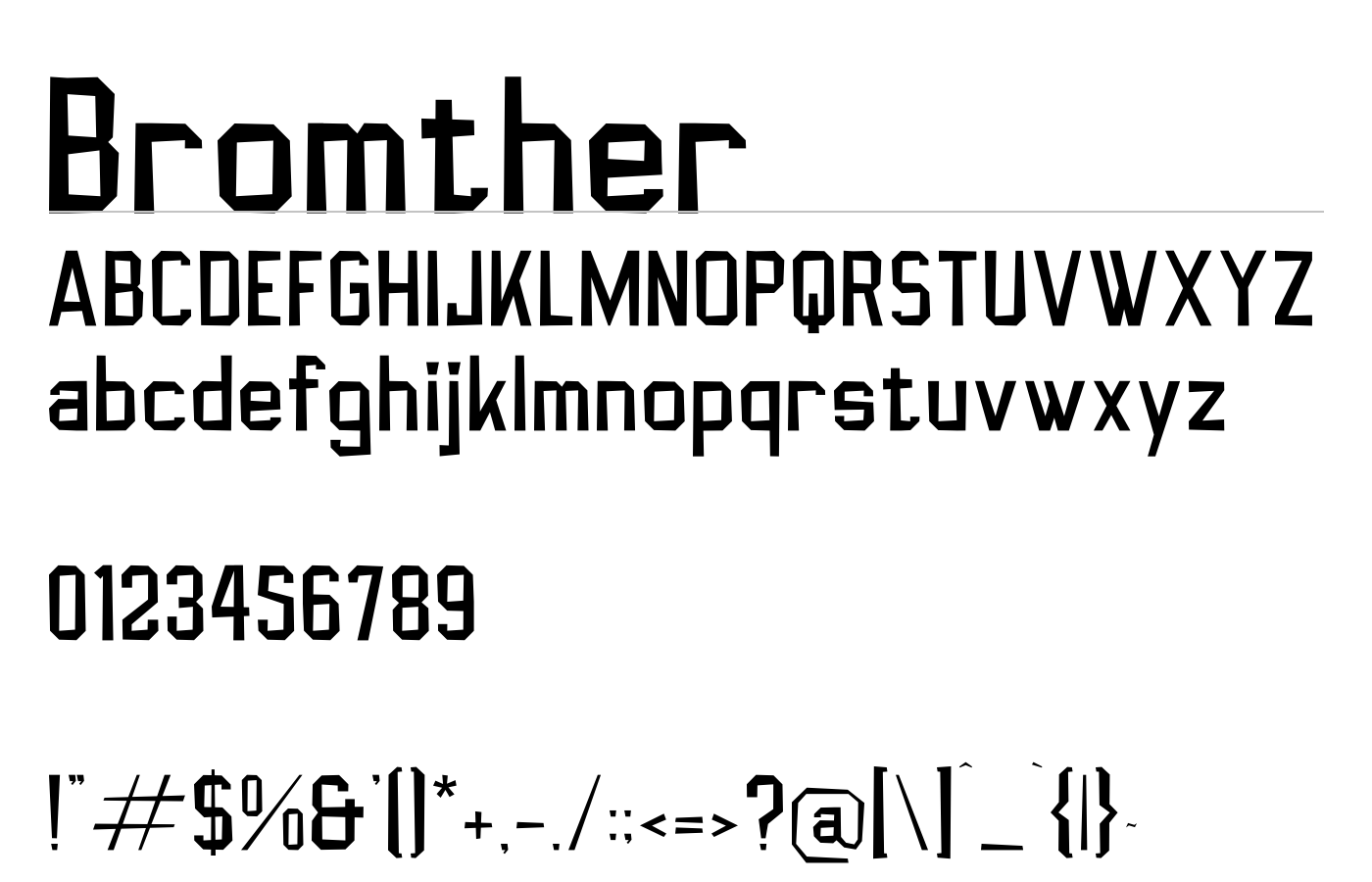 Bromther Font preview