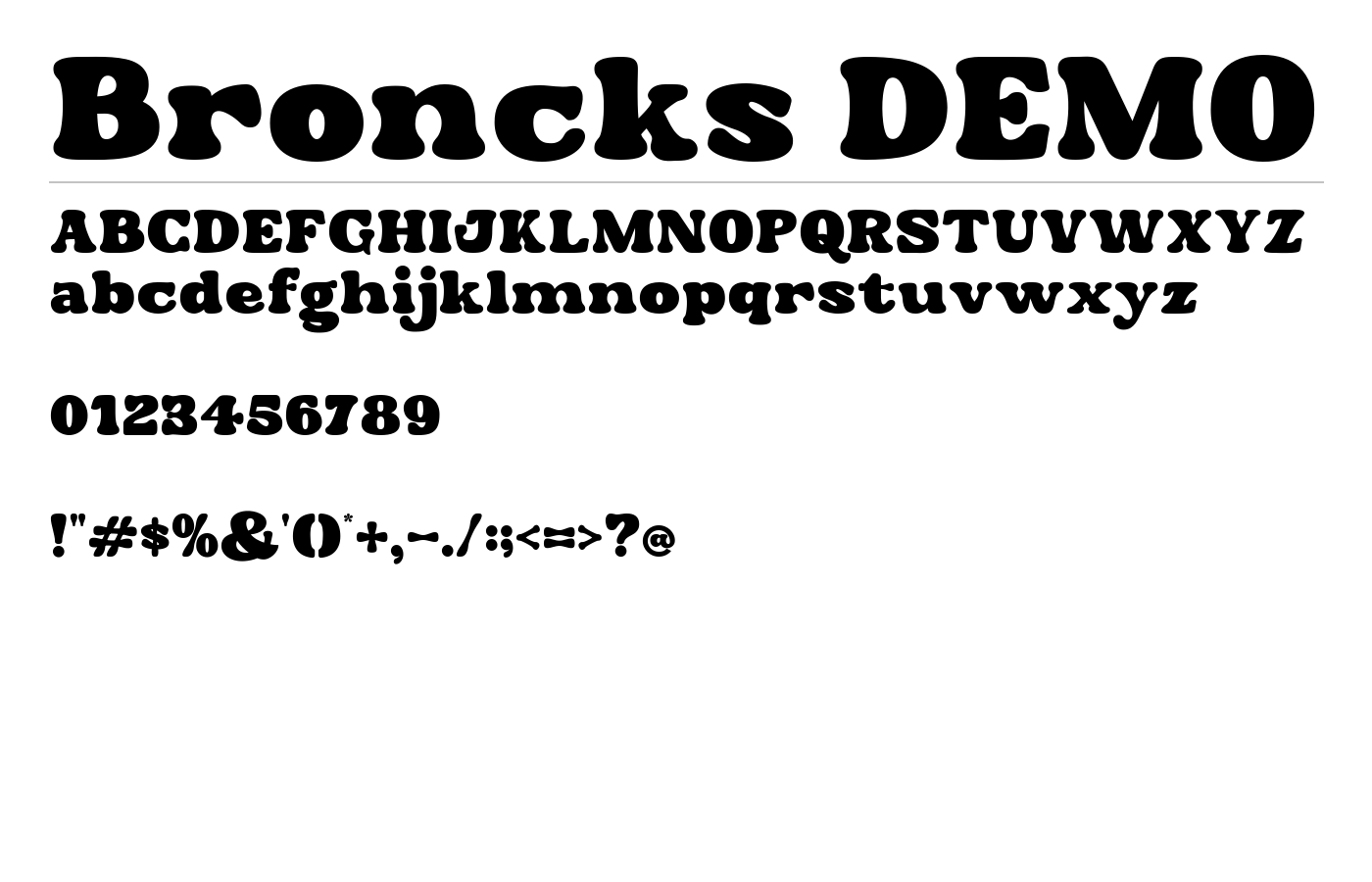 Broncks DEMO Font preview