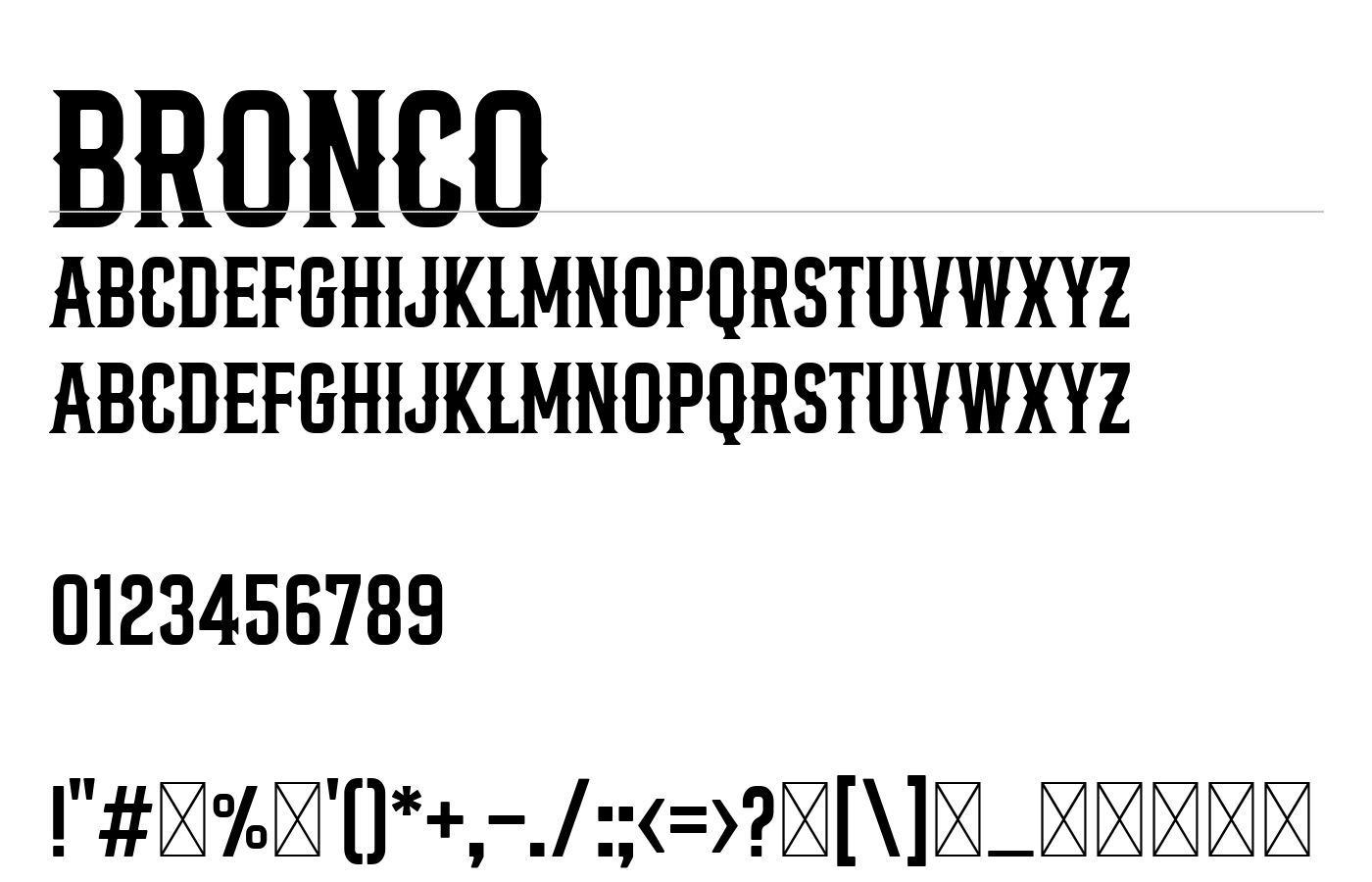 Bronco Font preview
