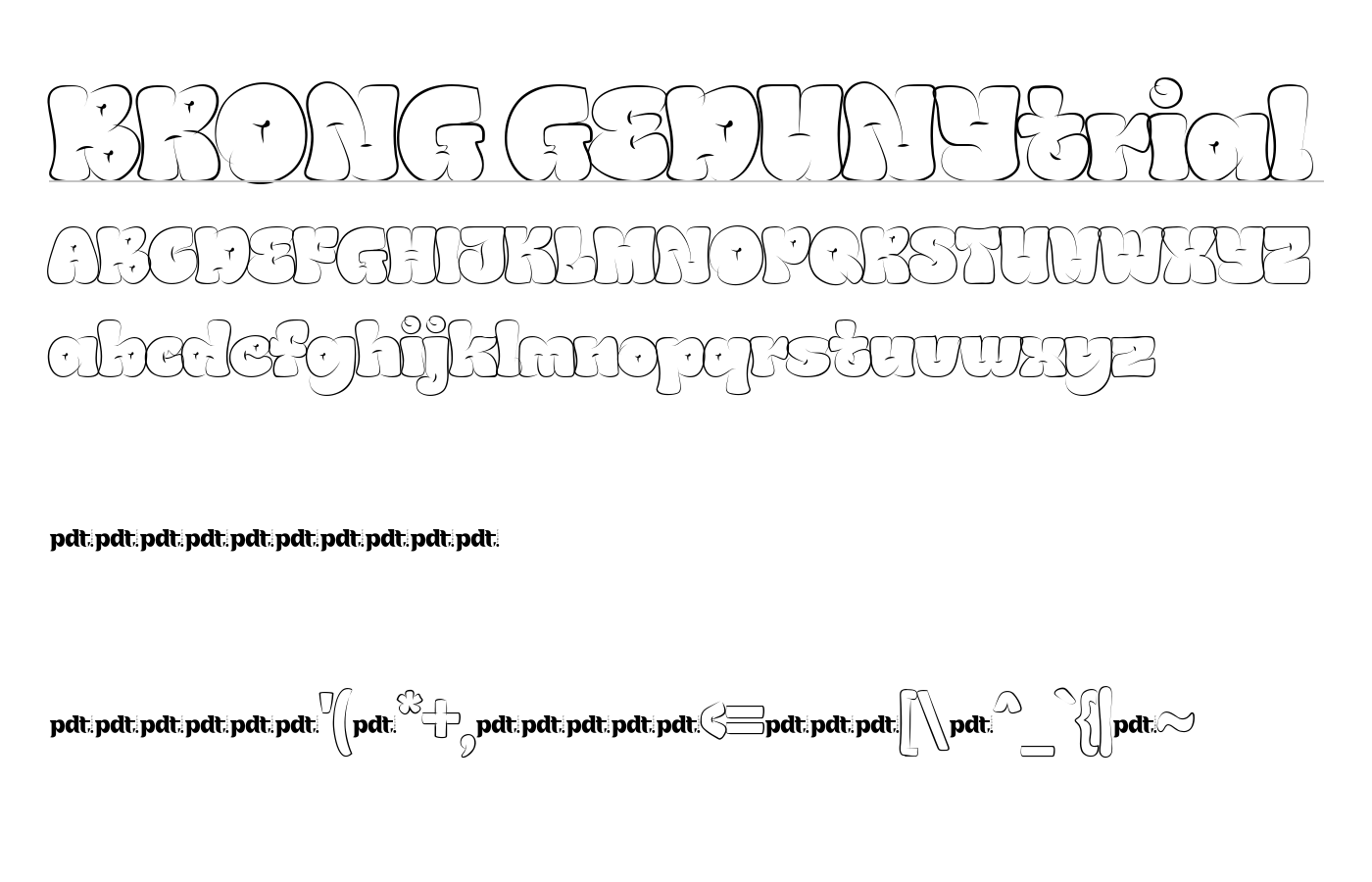 BRONG GEDUNYtrial Font preview