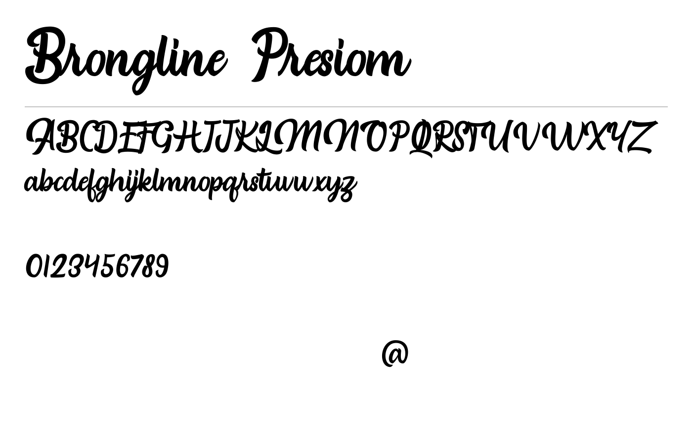 Brongline Presiom Font preview