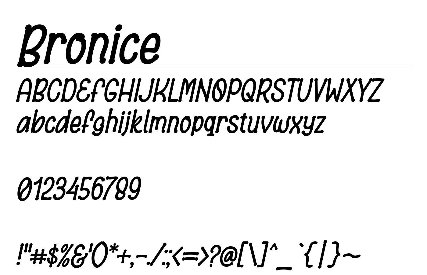 Bronice Font preview