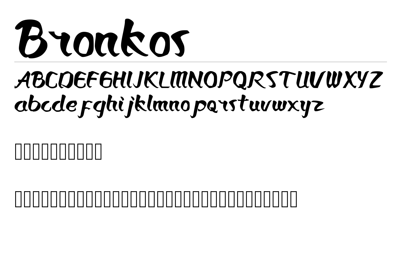Bronkos Font preview