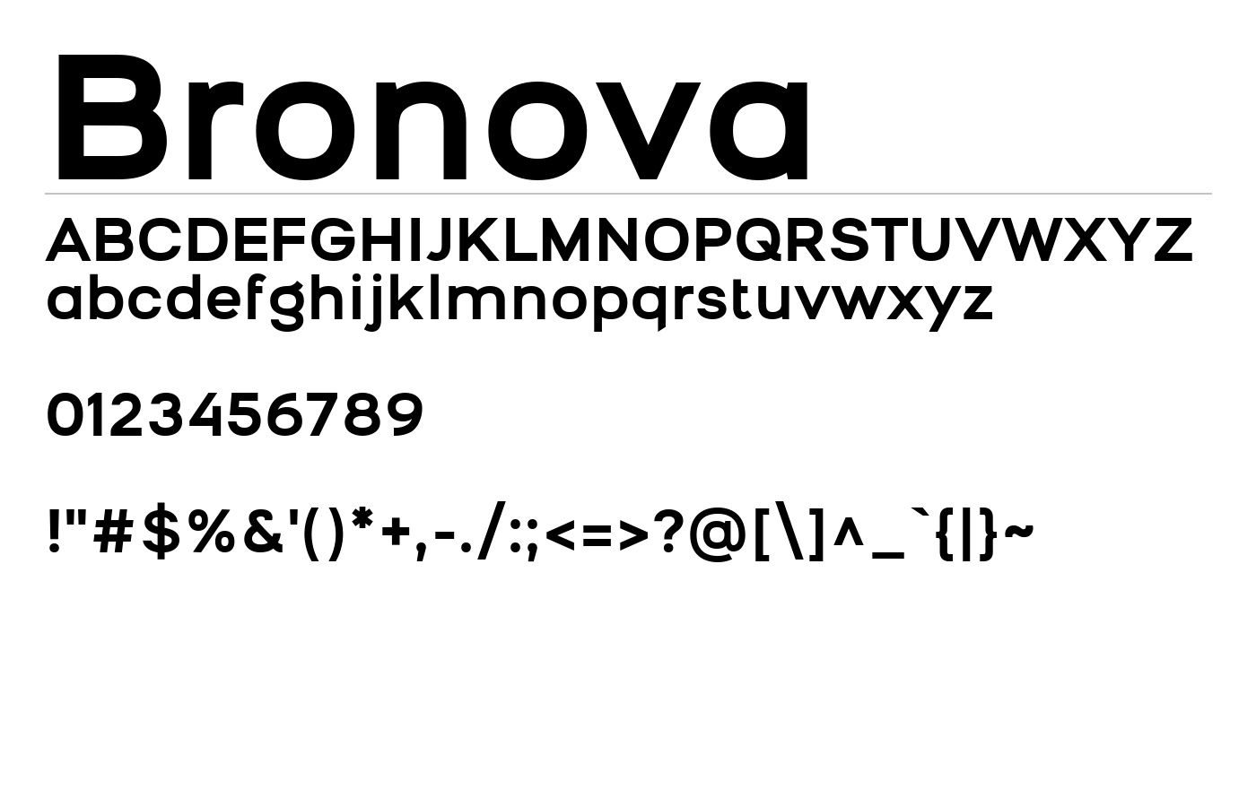 Bronova Font preview