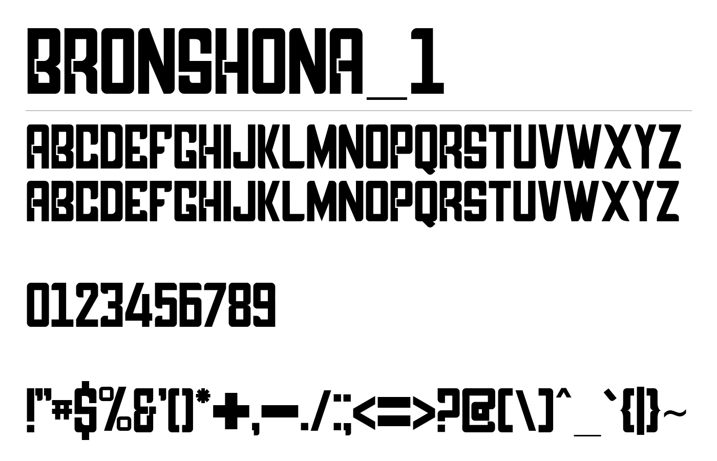 BRONSHONA_1 Font preview