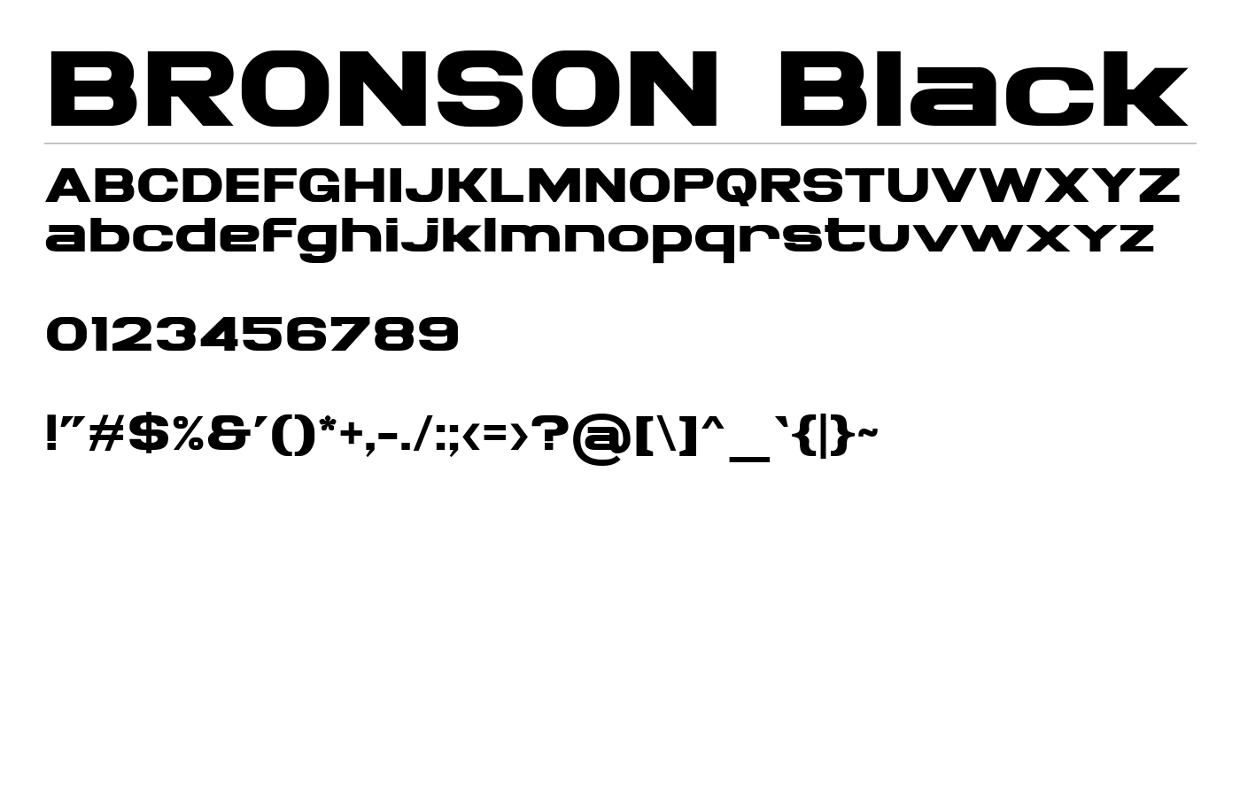 BRONSON Font preview