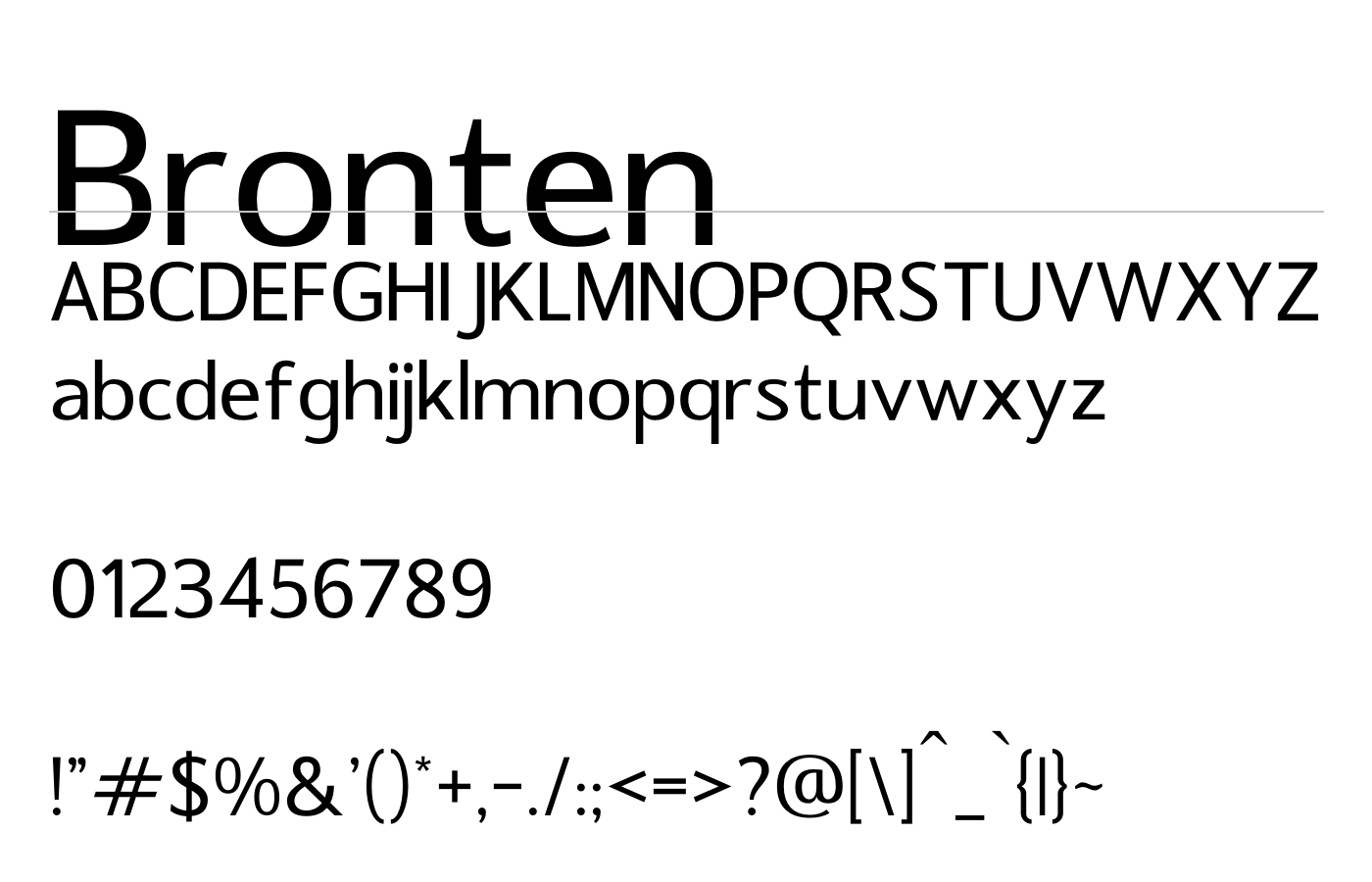 Bronten Font preview