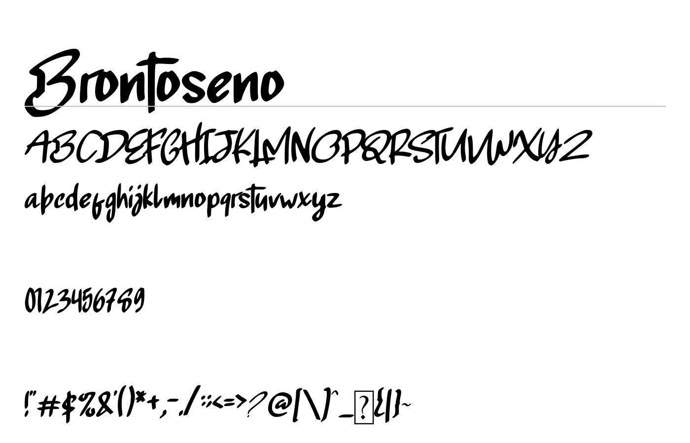 Brontoseno Font preview